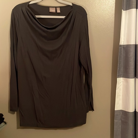 Chicos size 2 (12/14). Charcoal w/ cute draped neckline. Long sleeve. - Picture 1 of 1